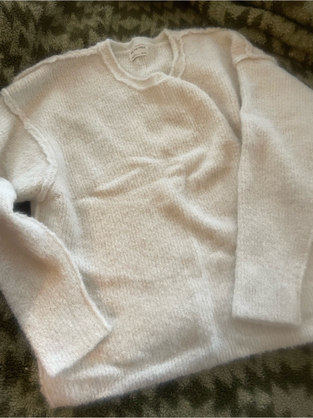 Cozy Womans  We The Free Cream Crewneck Sweater